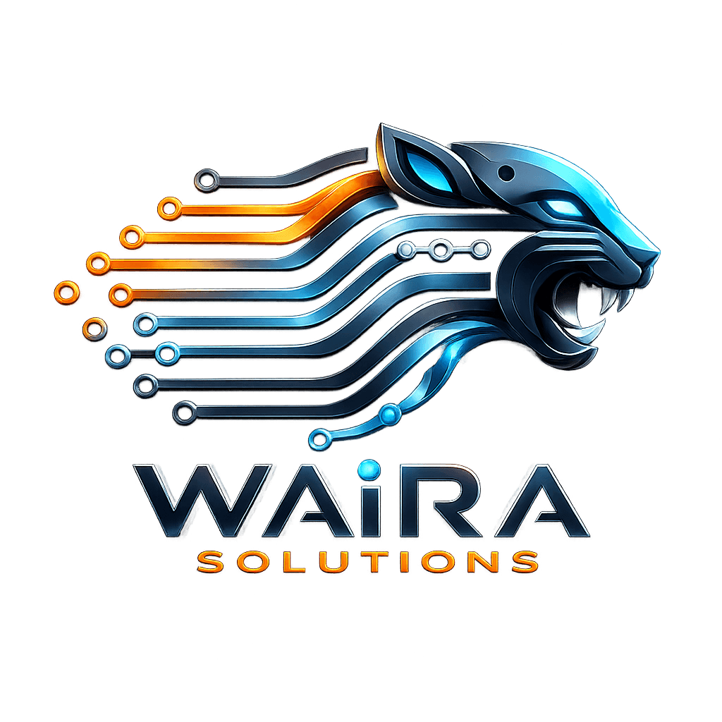 Logo 3D de Waira Solutions — jaguar tecnológico
